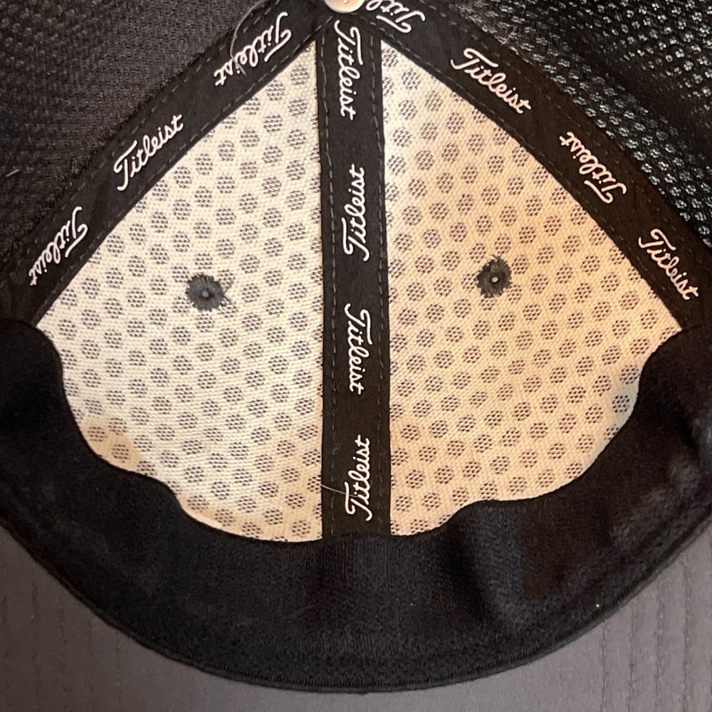 Titleist Pro V1 FootJoy Mesh Stretch Fitted Golf Hat Baseball Cap M/L Gray Black - Picture 7 of 8